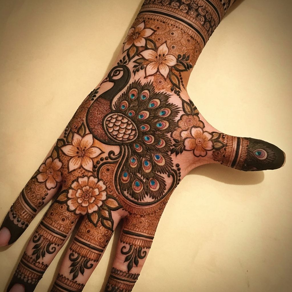 Bridal mehndi intricate pattern